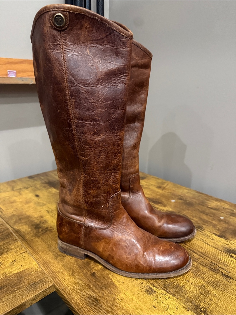 Frye Women's Tall Brown Leather Riding Boots